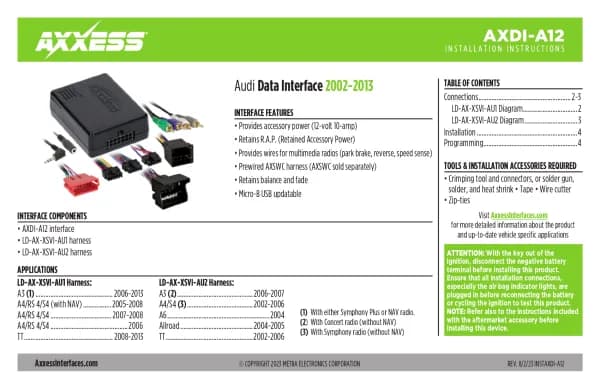 Axxess AXDI-A12