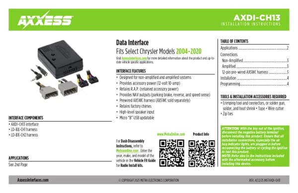 Axxess AXDI-CH13