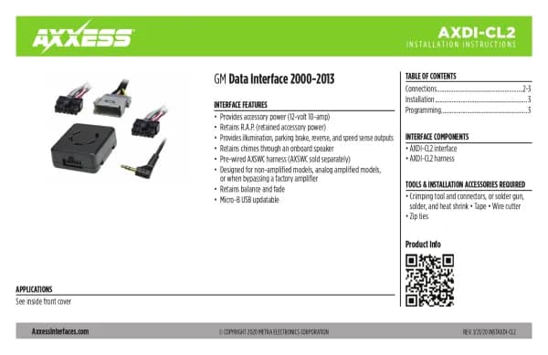 Axxess AXDI-CL2