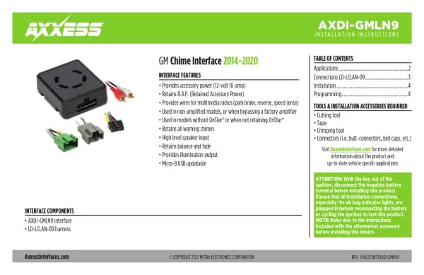 Axxess AXDI-GMLN9