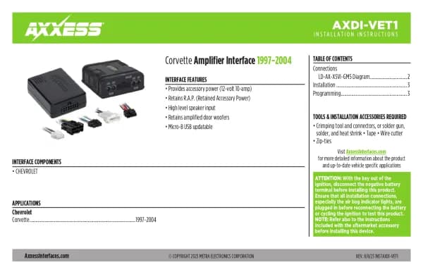 Axxess AXDI-VET1