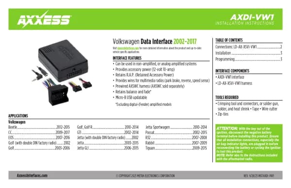 Axxess AXDI-VW1