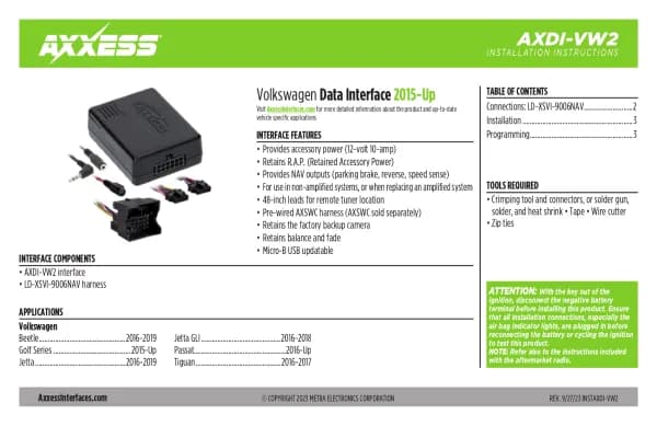 Axxess AXDI-VW2
