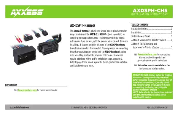 Axxess AXDSPH-CH5