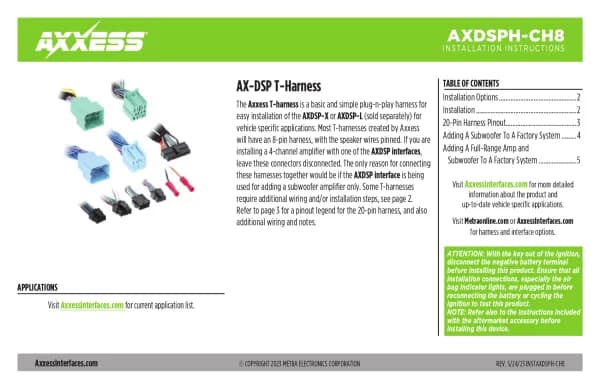 Axxess AXDSPH-CH8