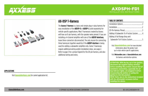 Axxess AXDSPH-FD1