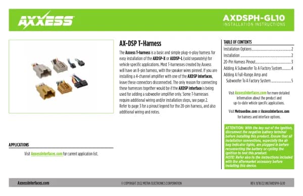 Axxess AXDSPH-GL10