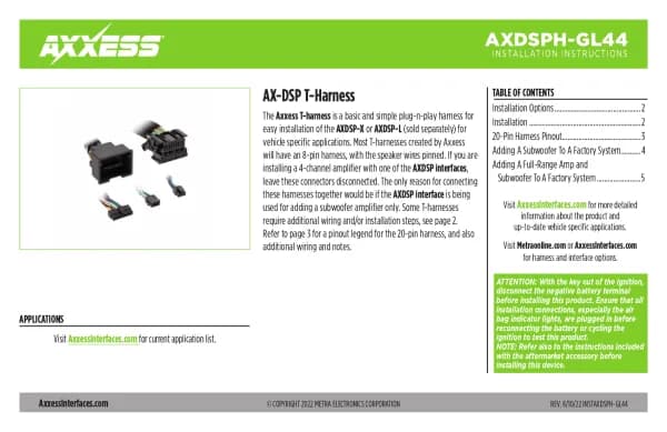 Axxess AXDSPH-GL44