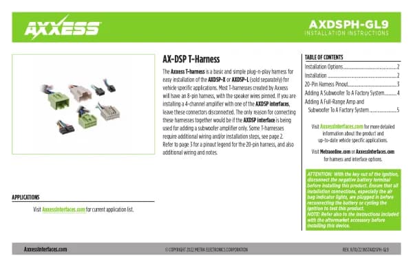 Axxess AXDSPH-GL9