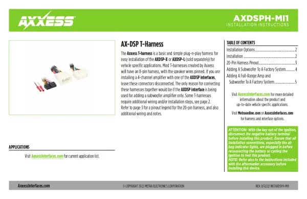 Axxess AXDSPH-MI1