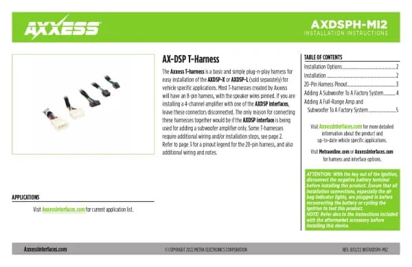 Axxess AXDSPH-MI2