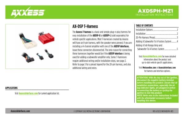 Axxess AXDSPH-MZ1