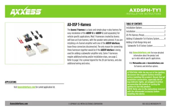 Axxess AXDSPH-TY1