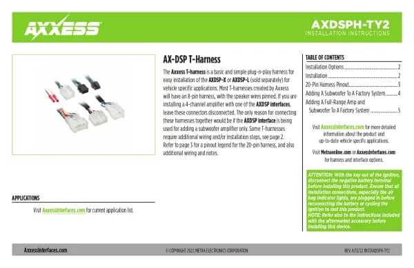 Axxess AXDSPH-TY2