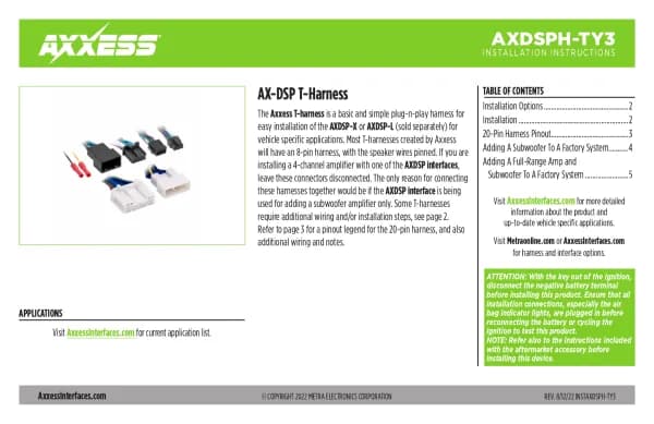 Axxess AXDSPH-TY3