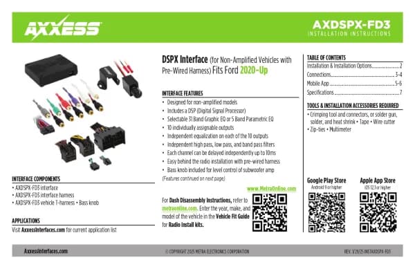Axxess AXDSPX-FD3