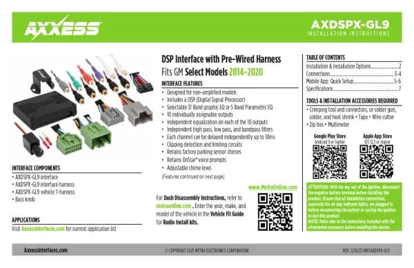 Axxess AXDSPX-GL9