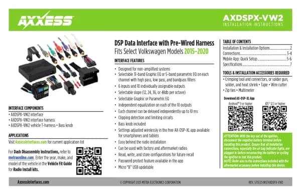 Axxess AXDSPX-VW2