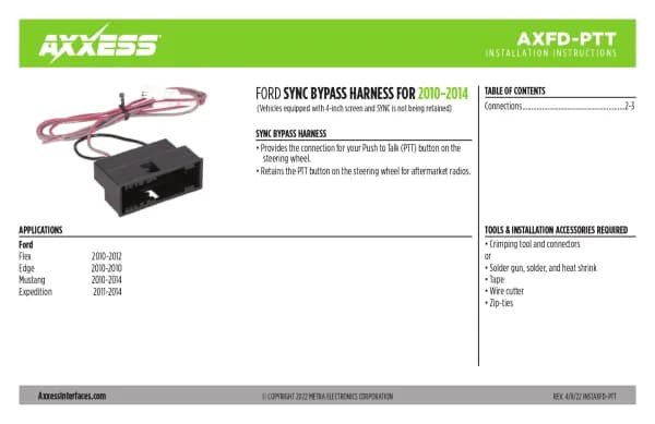 Axxess AXFD-PTT