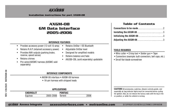 Axxess AXGM-08
