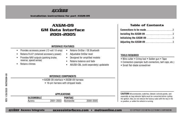 Axxess AXGM-09