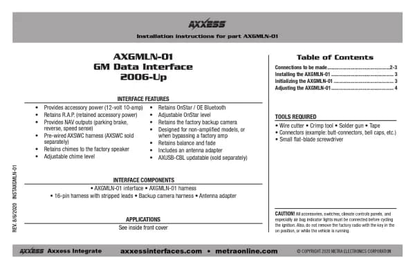 Axxess AXGMLN-01