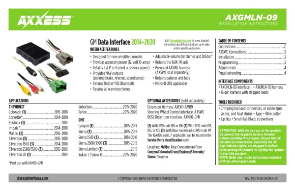 Axxess AXGMLN-09