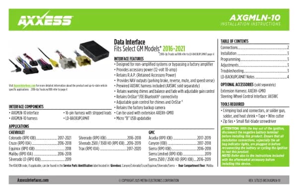 Axxess AXGMLN-10