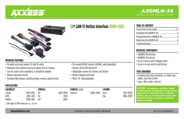 Axxess AXGMLN-34