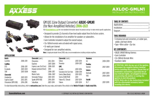 Axxess AXLOC-GMLN1