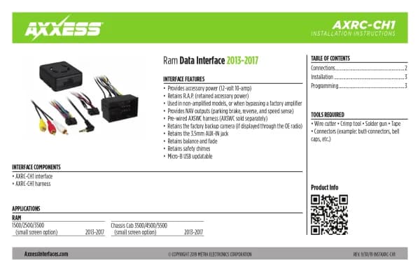 Axxess AXRC-CH1