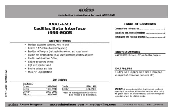 Axxess AXRC-GM3