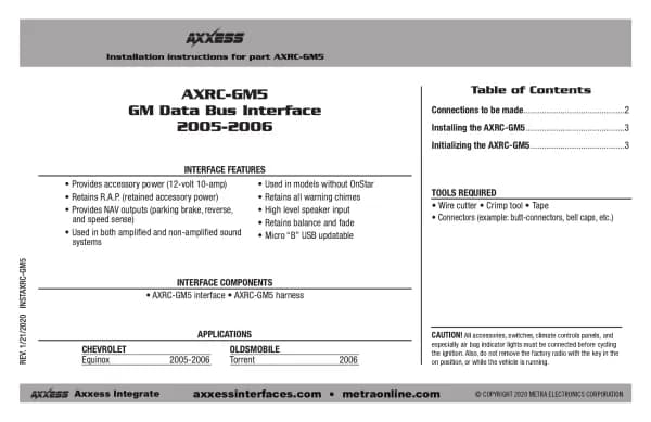 Axxess AXRC-GM5