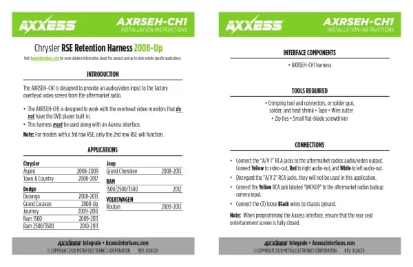 Axxess AXRSEH-CH1