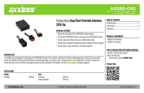 Axxess AXSSO-CH2