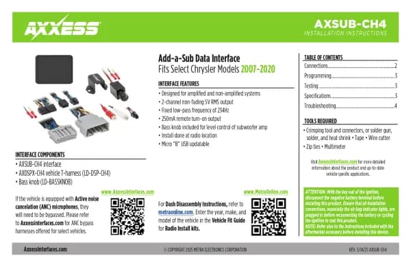 Axxess AXSUB-CH4