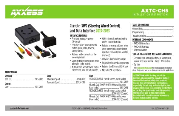 Axxess AXTC-CH5