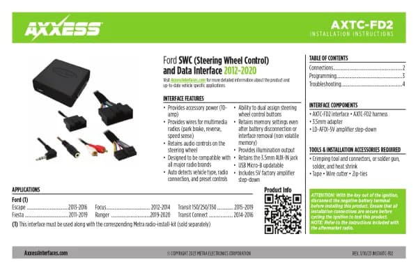 Axxess AXTC-FD2