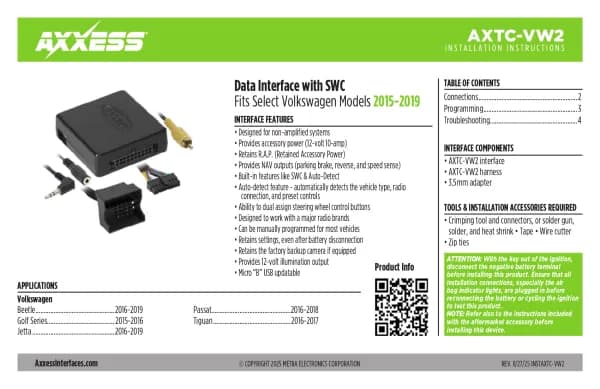 Axxess AXTC-VW2