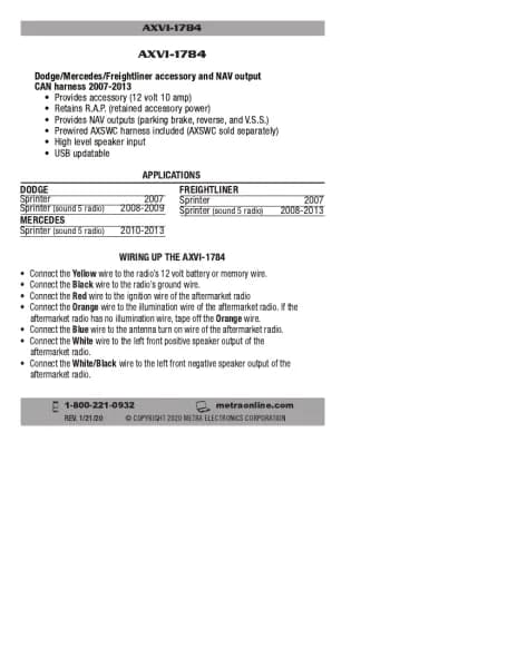 Axxess AXVI-1784
