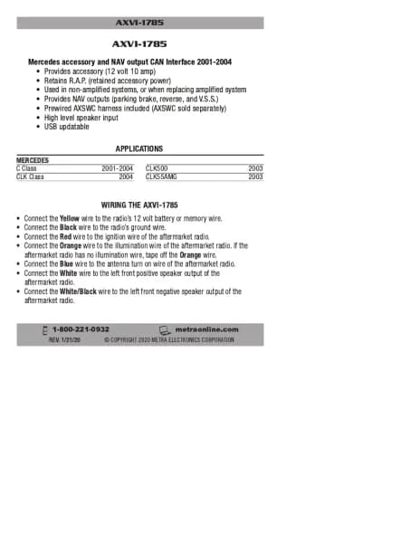 Axxess AXVI-1785