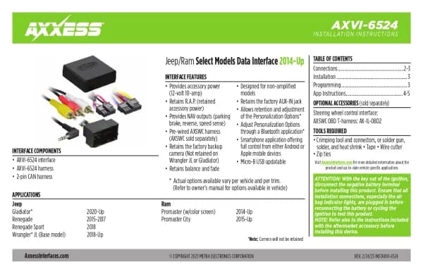 Axxess AXVI-6524