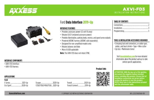 Axxess AXVI-FD3