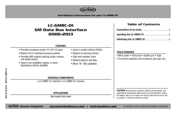 Axxess LC-GMRC-01