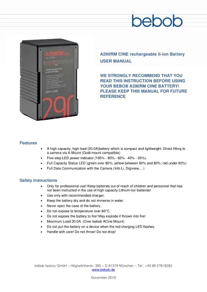 Bebob A290RM-CINE