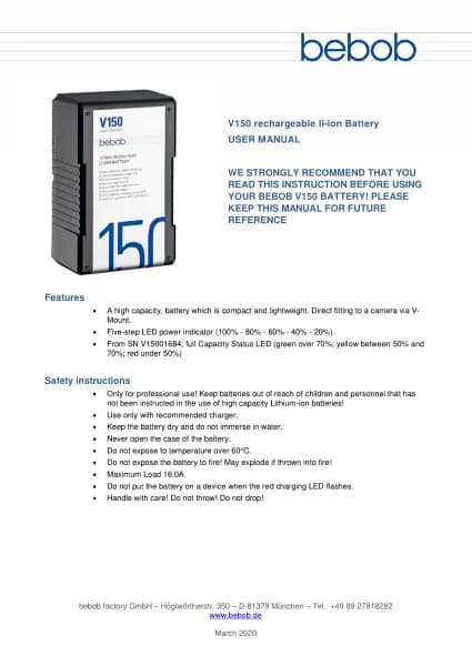 Bebob V150