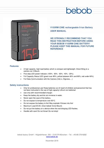 Bebob V155RM-CINE