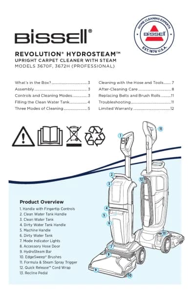 Bissell Revolution HydroSteam 3670F
