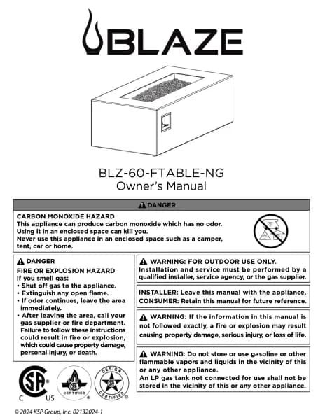 Blaze BLZ-60-FTABLE-NG
