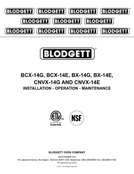 Blodgett CNVX-14E